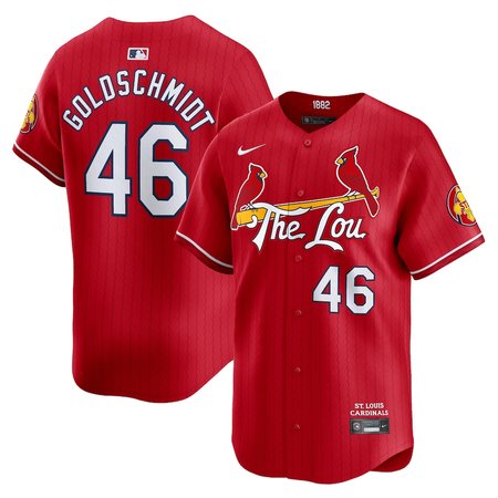 Men's St. Louis Cardinals #46 Paul Goldschmidt Nike Red 2024 City Connect Limited Player Jersey